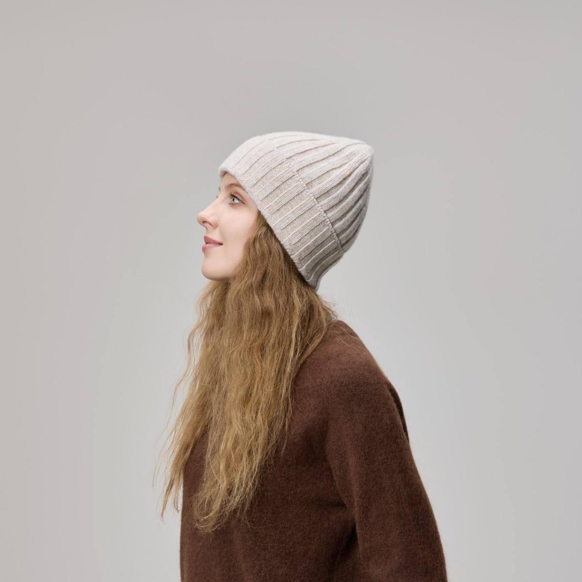 Blank Merino Wool and Cashmere Blend Beanies Wholesale - 1313