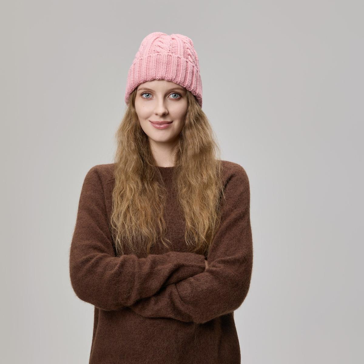 Blank Australian Wool Cable Knit Beanie Wholesale - 1340