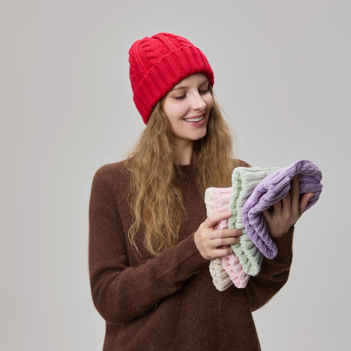 Blank Australian Wool Cable Knit Beanie Wholesale - 1340