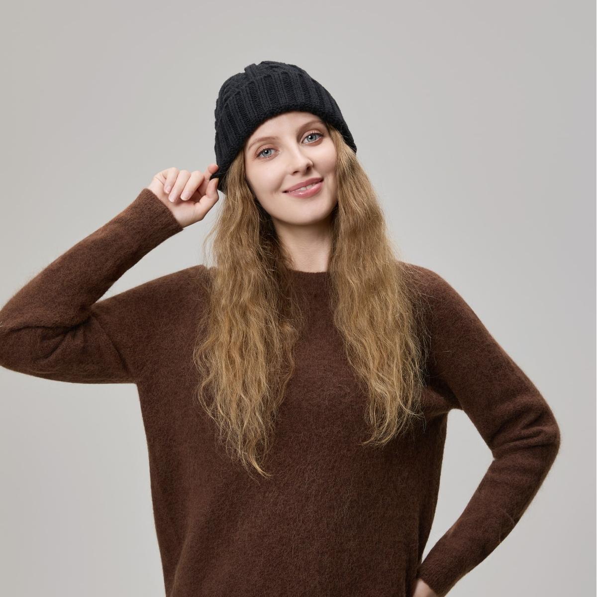 Blank Australian Wool Cable Knit Beanie Wholesale - 1340