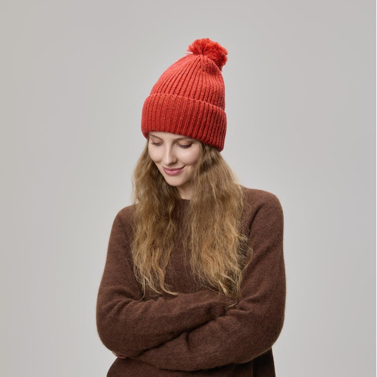 Blank Wool Speckled Beanie with Pom-Pom Wholesale - 1192