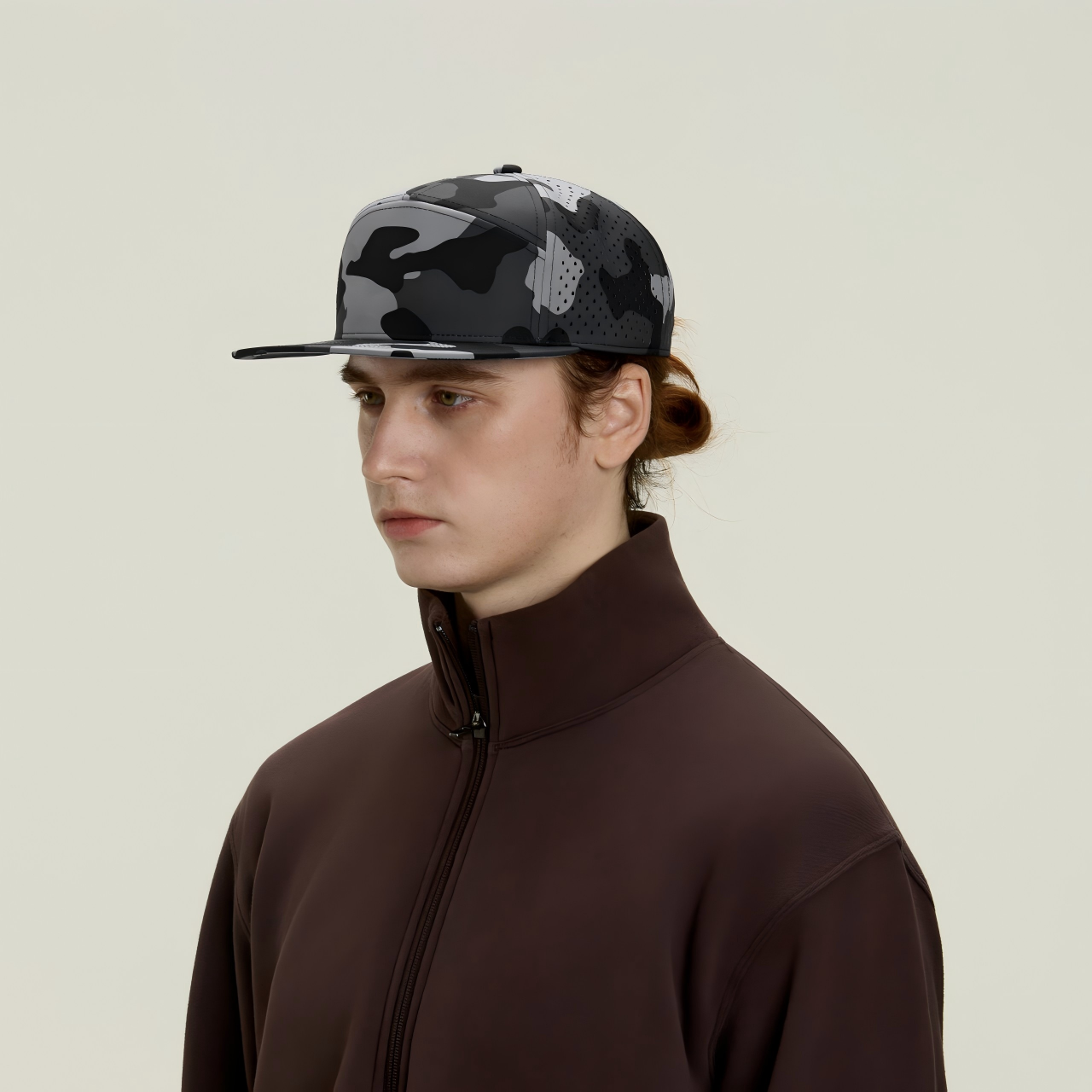 Blank Recycled 7 Panel Perforated Snapback Cap Wholesale - 6472