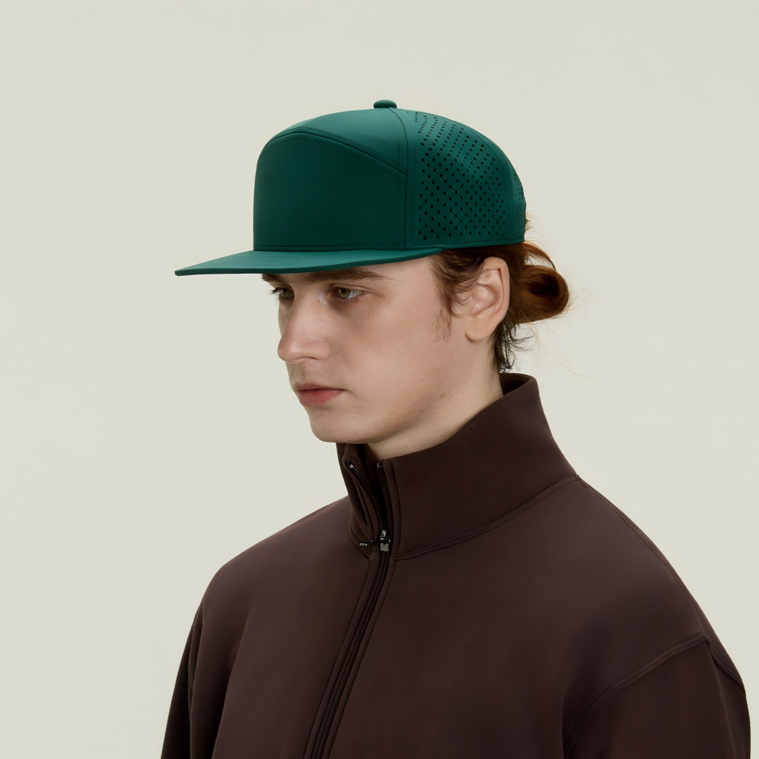 Blank Recycled 7 Panel Perforated Snapback Cap Wholesale - 6472