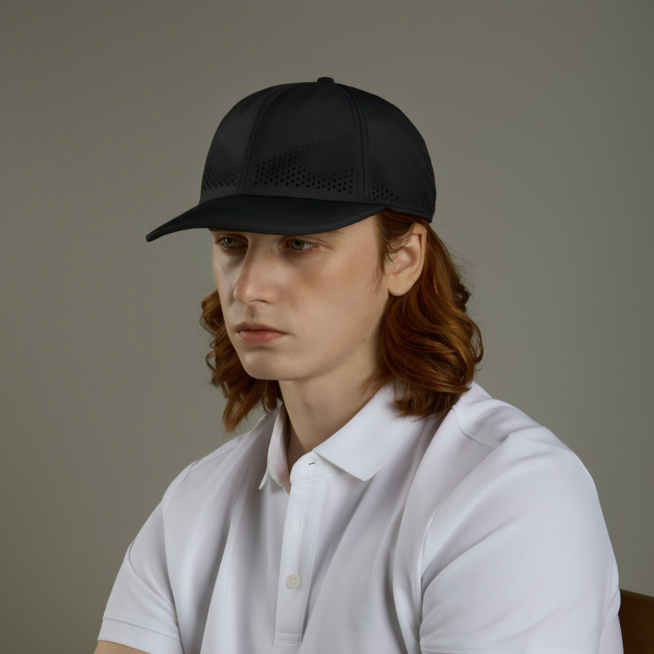 Blank Recycled 6 Panel Performance Perforated Dad Hat Wholesale - 6445