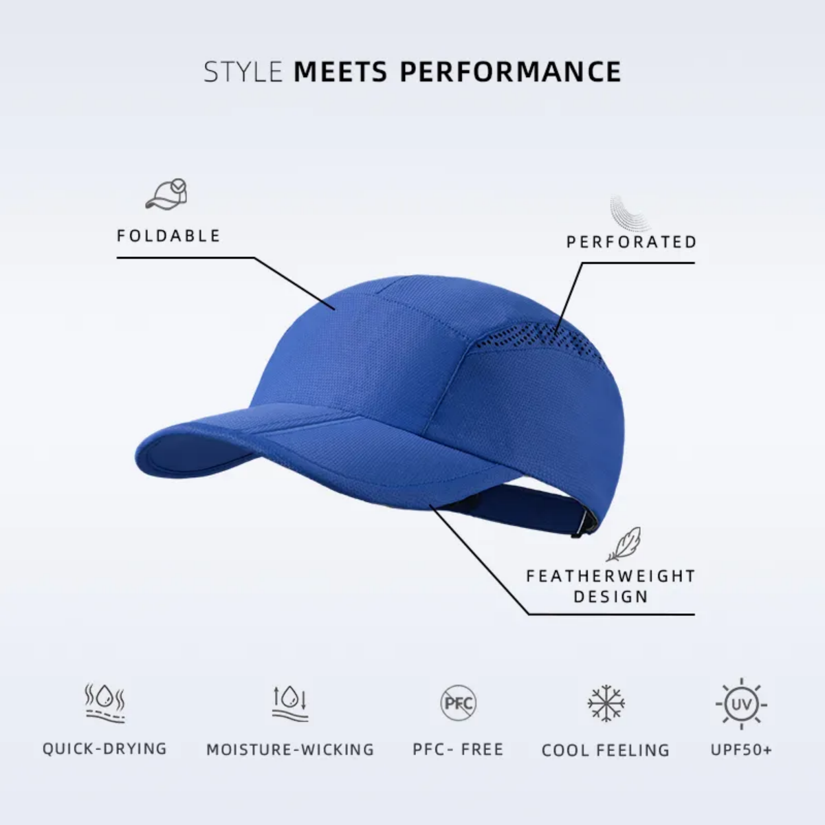 Blank Foldable Quick Dry Light Weight Running Cap Wholesale- 5067