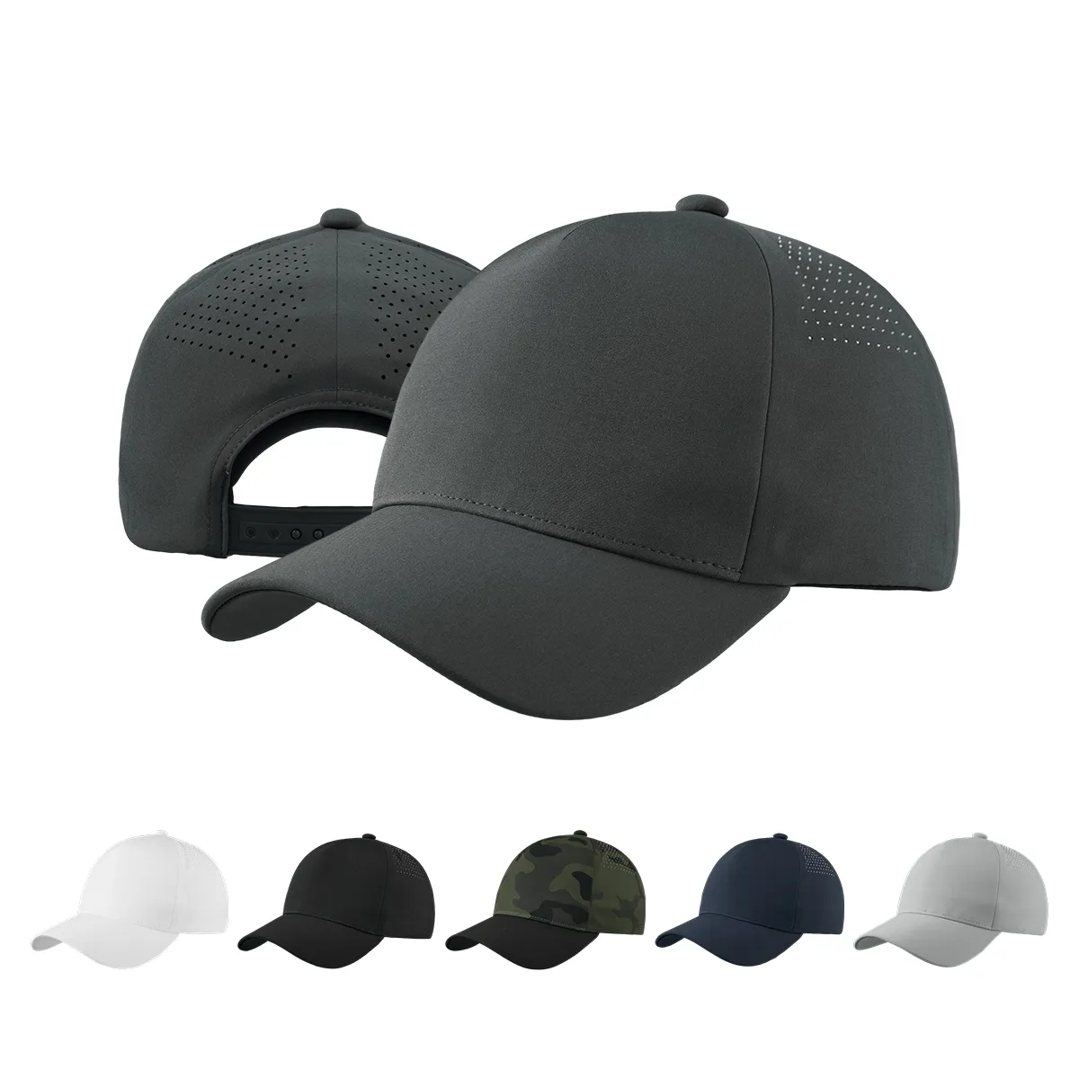 Blank Seamless Perforated Snapback Hats Wholesale - 5312